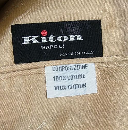 KITON NAPOLI SUIT BEIGE 50 R 7 (60 R EU) NWT   