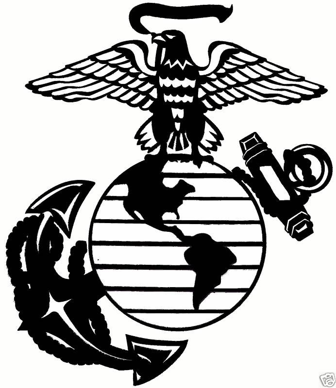 Marine Corps USMC EGA Sticker Decal 5 x5.75 BLACK  