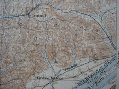 1904 Railroad Map PARKERSBURG West Virginia Washington County Ohio 