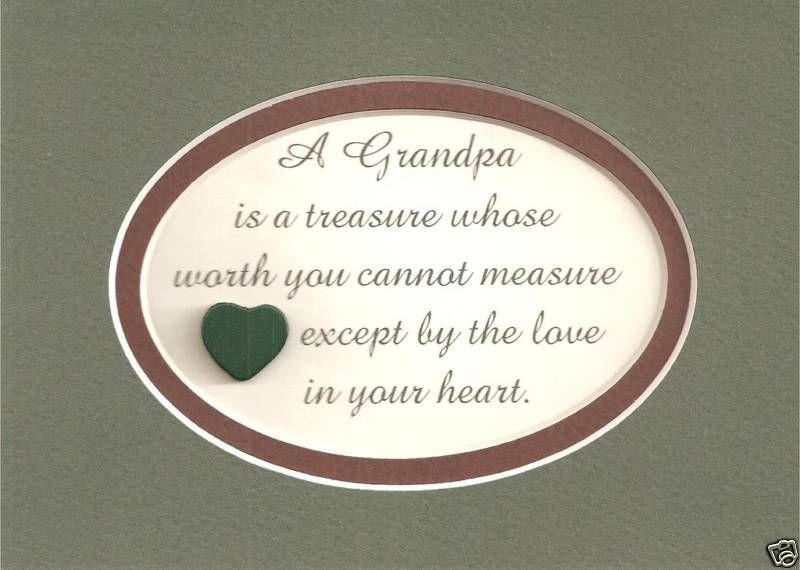   Treasure LOVE Grandfathers HEART Grandparents verses poems plaques