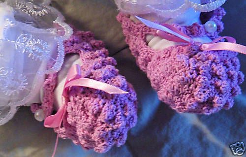 Crochet Mary Jane Infant Baby Booties Reborn Doll Pink  
