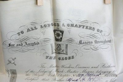   Masonic Membership Vellum Grand Lodge St John Belfast Ireland  