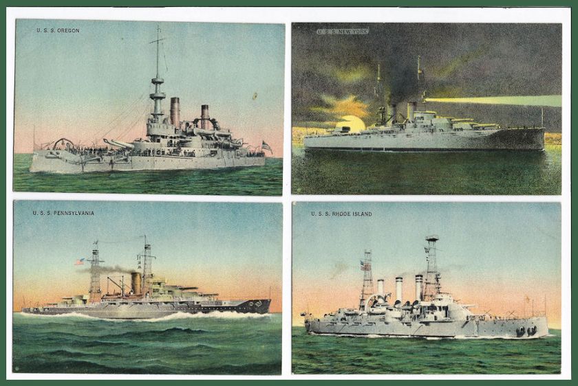 LOT OF 15 BATTLESHIP POSTCARDS BY MULLER SERIES 2  