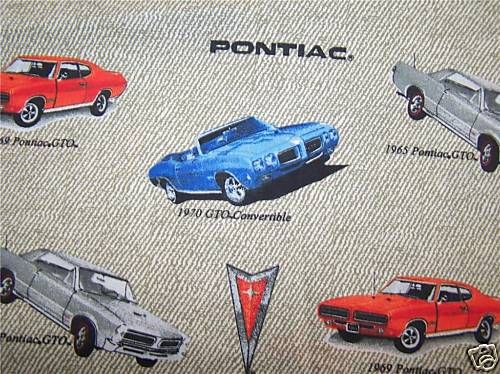 PONTIAC FABRIC MUSCLE VINTAGE CAR AUTO *LINED* VALANCE  