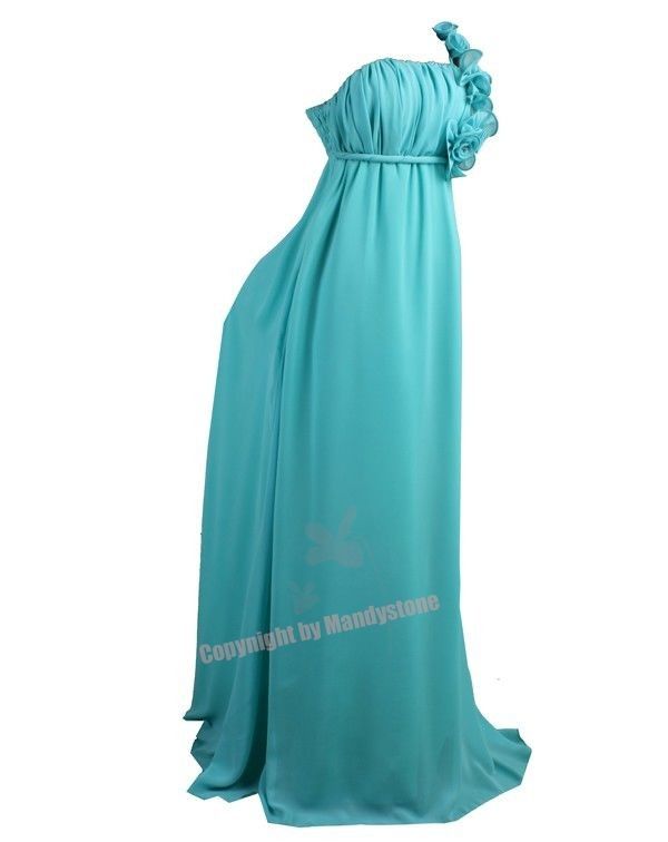 Sexy One Shoulder Long Flower Evening Dresses S M L XL 2XL  