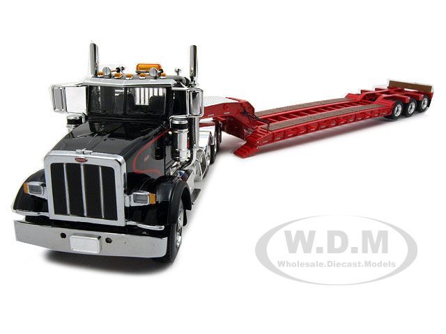 PETERBILT MODEL 367 W/TRI AXLE LOWBOY 1/50 RED/BLACK  