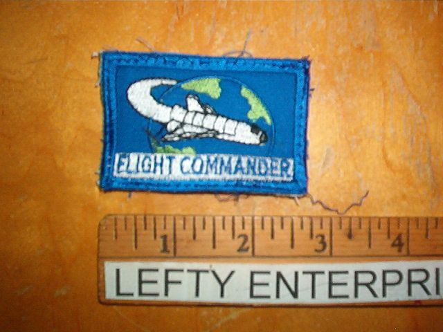 FLIGHT COMMANDER SPACE SHUTTLE CLOTH EMBROIDERED PATCH  