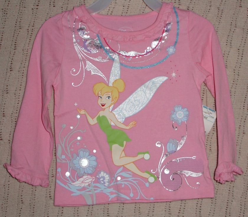 NWT GIRLS DISNEY TINKERBELL PINK SHIRT  