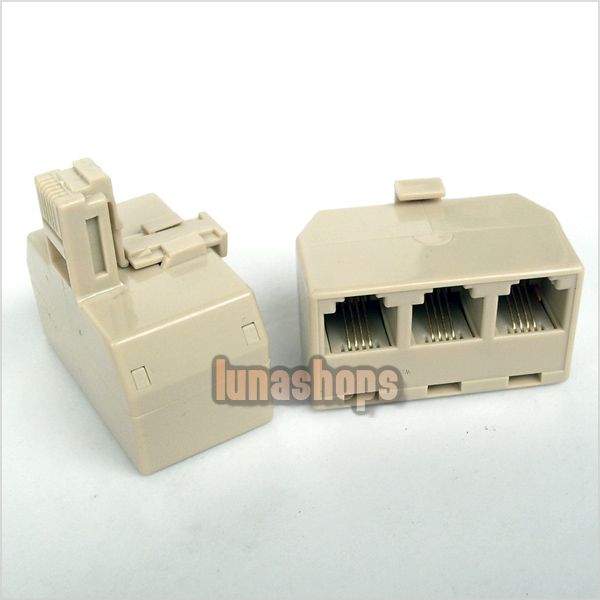 RJ11 Phone Line Modem Connector Triple Adapter Splitter  