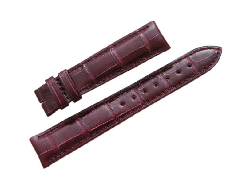 Genuine Alligator Swiss Burgundy Watch Band 18mm Mens  