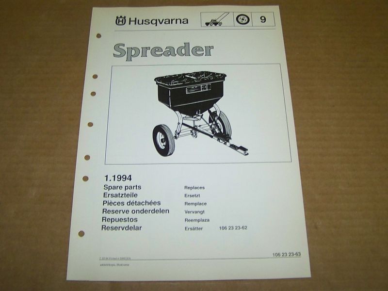 c212) Husqvarna Parts List Seed & Fertilizer Spreader  