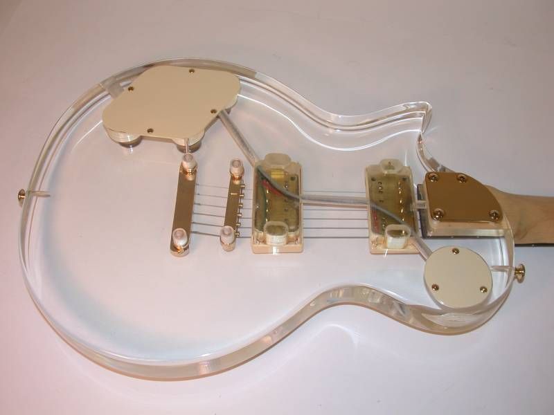 Galveston CLEAR SEE THROUGH LP Style Body 6 String Electric Guitar 