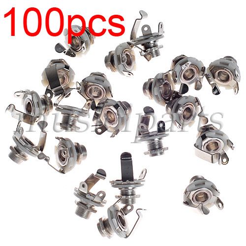 100pcs silver Input Output Jack Socket Switchcraft 1/4jack for 