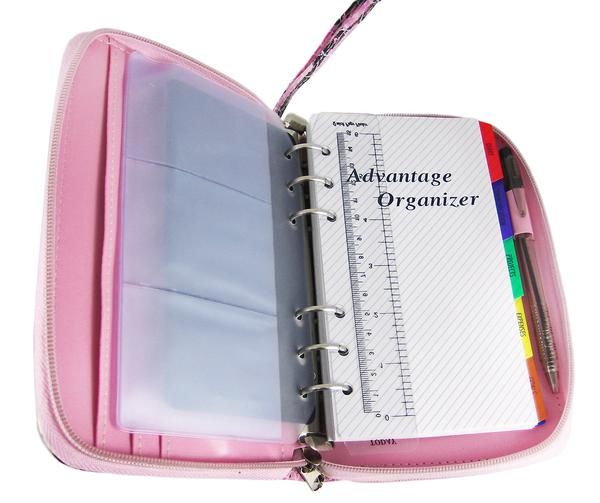 Multicolor Snakeskin Print Organizer Planner Pink Trim  