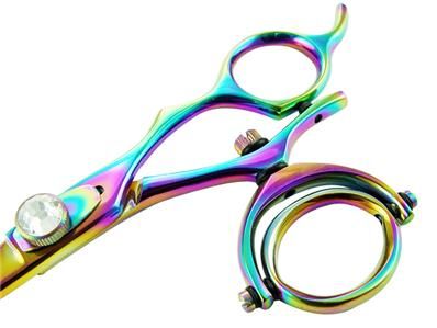 Katashi TITANIUM Hair Scissors DOUBLE SWIVEL Thumb Barber Shears 