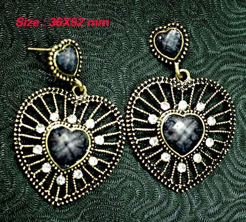   Tibetan Silver Black GEMSTONE Dangle Earrings Fashion Jewelry  