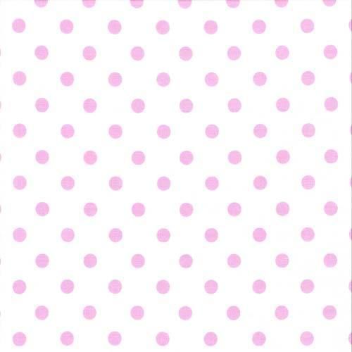 YARD COTTON Polka Dot Fabric 0.35 Pink dot / White  