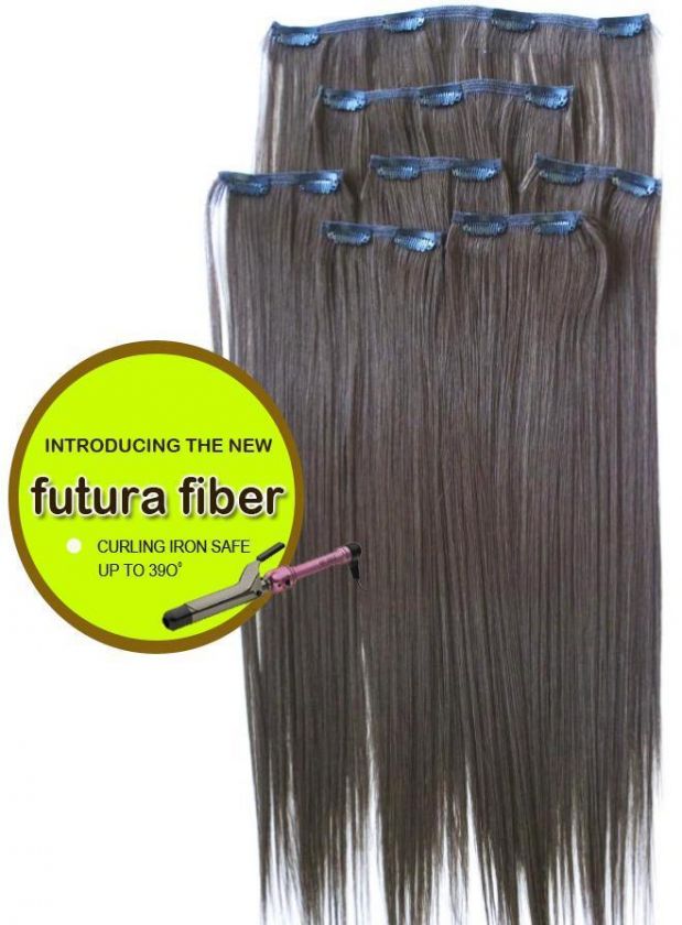 Color #18/22 futura fiber CLIP IN/ON HAIR 7 pieces SET  