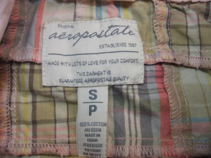 AEROPOSTALE Madras Plaid Hooded Jacket Hoodie S Small 5  