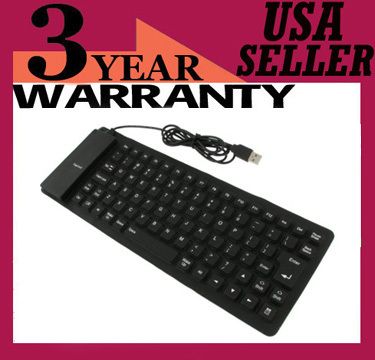 USB 2.0 Silicone Roll Up Foldable PC Computer Keyboard  