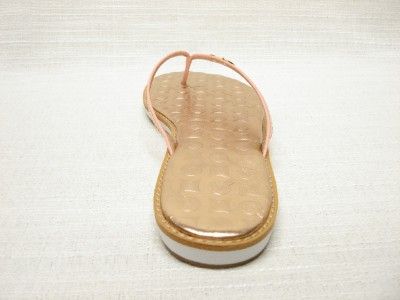 NIB*COACH*DEVLYNN*PINK METALLIC LEATHER THONG SANDAL 9M  