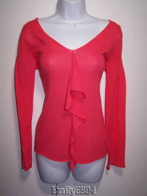 KINROSS Salmon Pink Cotton V Neck Sweater M EXCLNT  