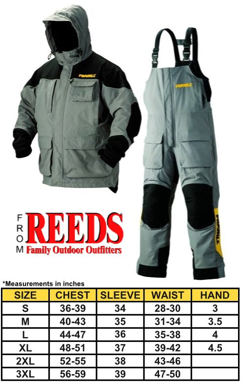 Frabill ICESUIT   Jacket & Bib Set / Suit (Gray) ► NEW FOR 2012 