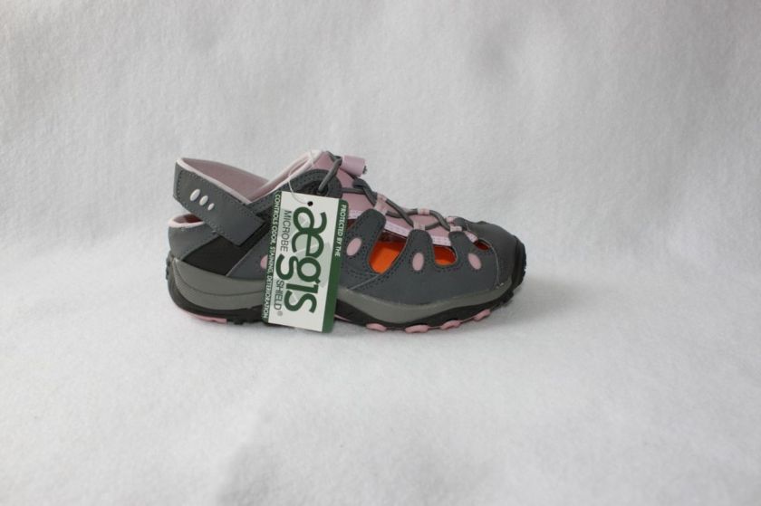 MERRELL CHAMELEON CARGO KID YOUTH GIRLS GREY PINK LEATHER SANDAL SHOE 