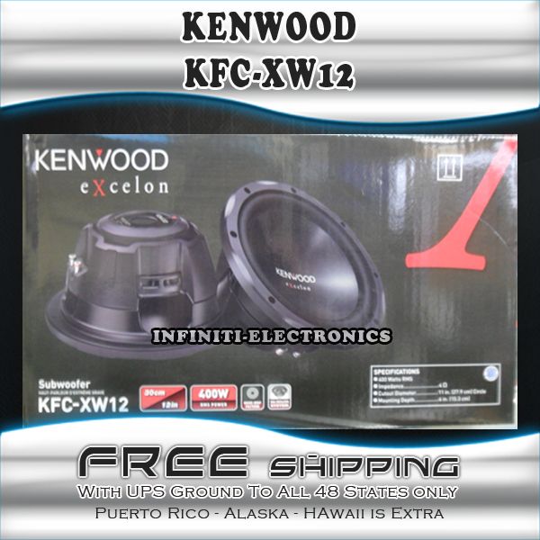 2012 NEW KENWOOD EXCELON KFC XW12 12 WOOFER KFCXW12 800WATT MAX 