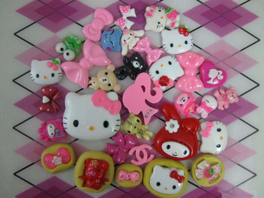   Clay Resin Chocolate Push Mold hello kitty, bow, barbie, animal  