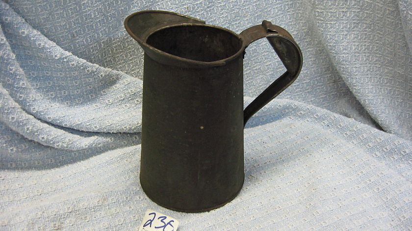 Antique Metal (iron?) Pitcher Masons, 8.5 inch, hand forged (ref#230 
