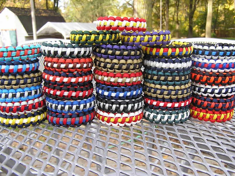 Two (2) 550 PARACORD BRACELET THREE COLOR  