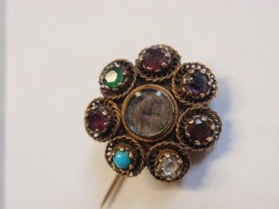   GOLD REGARD LOCKET BROOCH   RING 1820 . EARLY 19TH CENTURY  