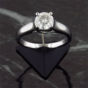 CT 14KW MOISSANITE LUCERN ROUND SOLITAIRE RING  