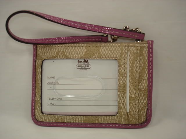   NEW COACH 46763 KHAKI ROSE HERITAGE ID Skinny KeyChain Wallet Wristlet