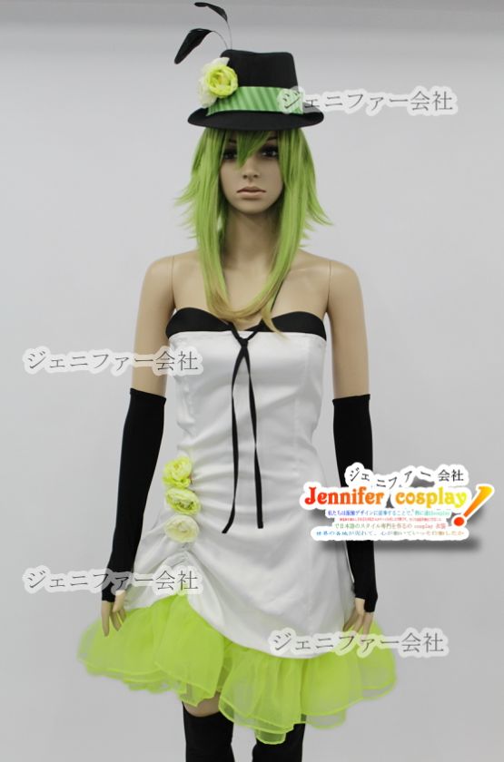 Vocaloid camellia Gumi dress Cosplay Costume + glove + hat  