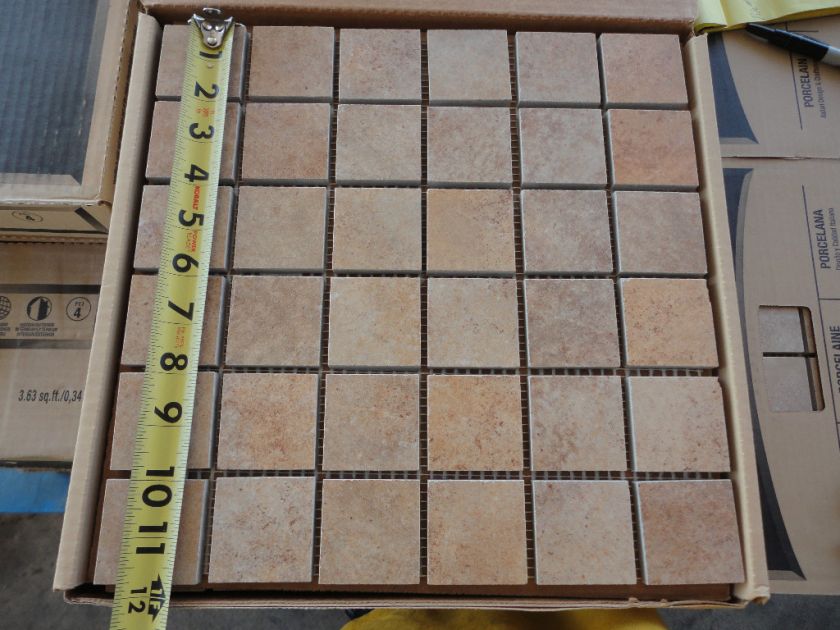   MOSAIC TILE 12 X 12 2 X 2 SQUARES SORRENTO AMBER 1 BOX 4.9 SQ FT TEXAS