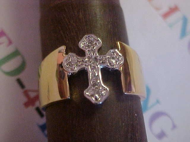 DEVOTIONAL PREIMER CHIC TUTONE GOLD RHODIUM PAVED CZ DESIGNS CROSS 