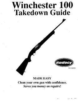 Winchester Model 100 Rifles Takedown Guide Radocy Assy.  