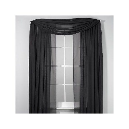 NEW BLACK Elegance Sheer Voile Curtain 216 Scarf 8692  