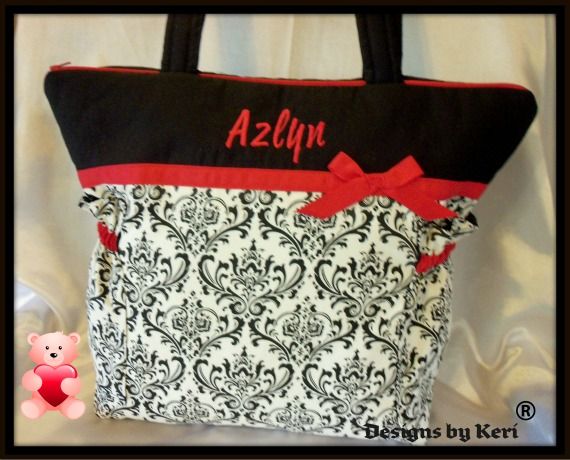 Designs by Keri Madison Damask sweet Duffle diaper bag  