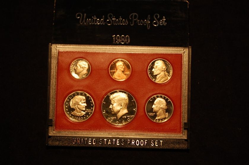   Proof Set With SBA Susan B Anthony Dollar John F Kennedy Half  