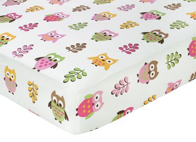 DESIGNER PINK AND WHITE HAPPY OWL NATURE THEME BABY GIRL UNIQUE CRIB 