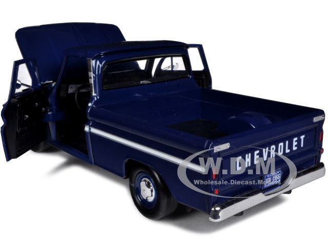 1966 CHEVROLET C10 FLEETSIDE PICKUP TRUCK BLUE 1/24 BY MOTORMAX 73355 