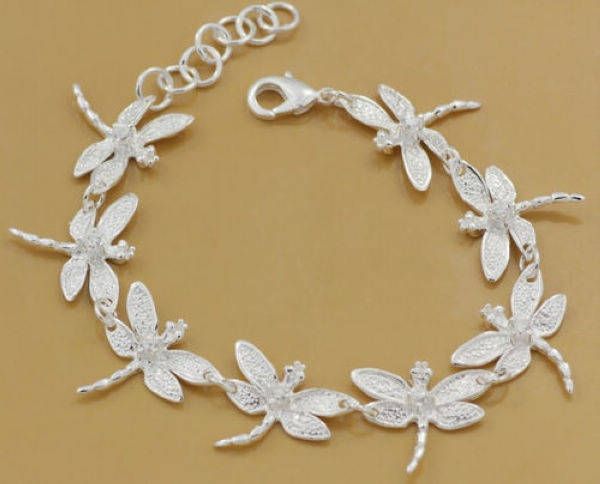 BA452 WHOLESALE SILVER FASHION DRAGONFLY BRACELETS  