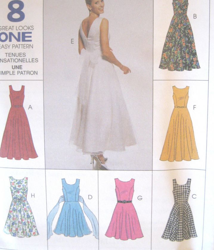 Misses Party Formal Dress Pattern 8621 Size 8 10 12  