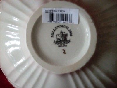 Belleek Celtic Shell 8 Bowl Gold Pattern Ireland  