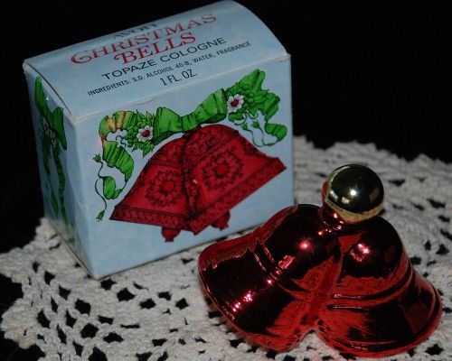 Avon Christmas Bells Cologne Decanter Vintage Unused  