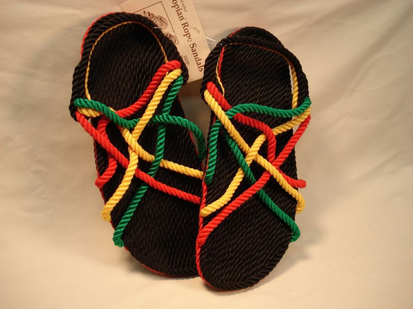 NEW USA MADE REAL HIPPIE ROPE SANDALS RASTA WOMEN SZ 8  