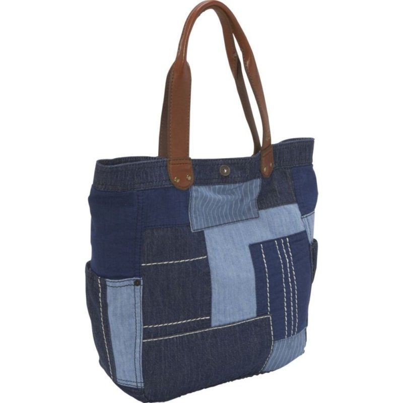 NWT Lucky Brand Rain or Shine Patchwork Denim Tote  